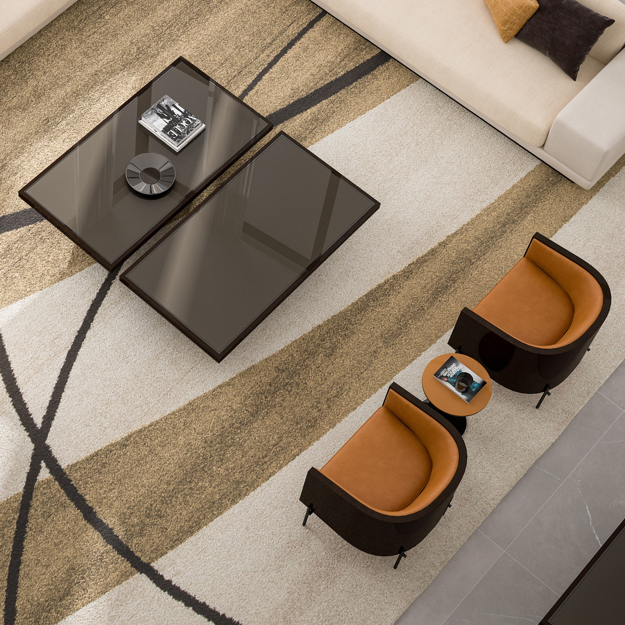 COGNAC LEATHER || GREY NABUK - Shown here in the Cognac Leather option