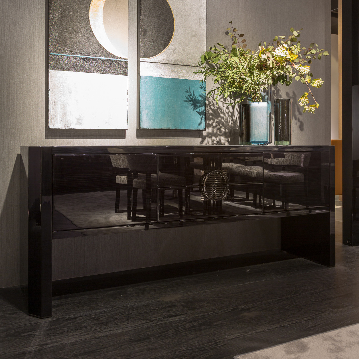 Closeup - My Story Sideboard Shown in a Dining Room Setting