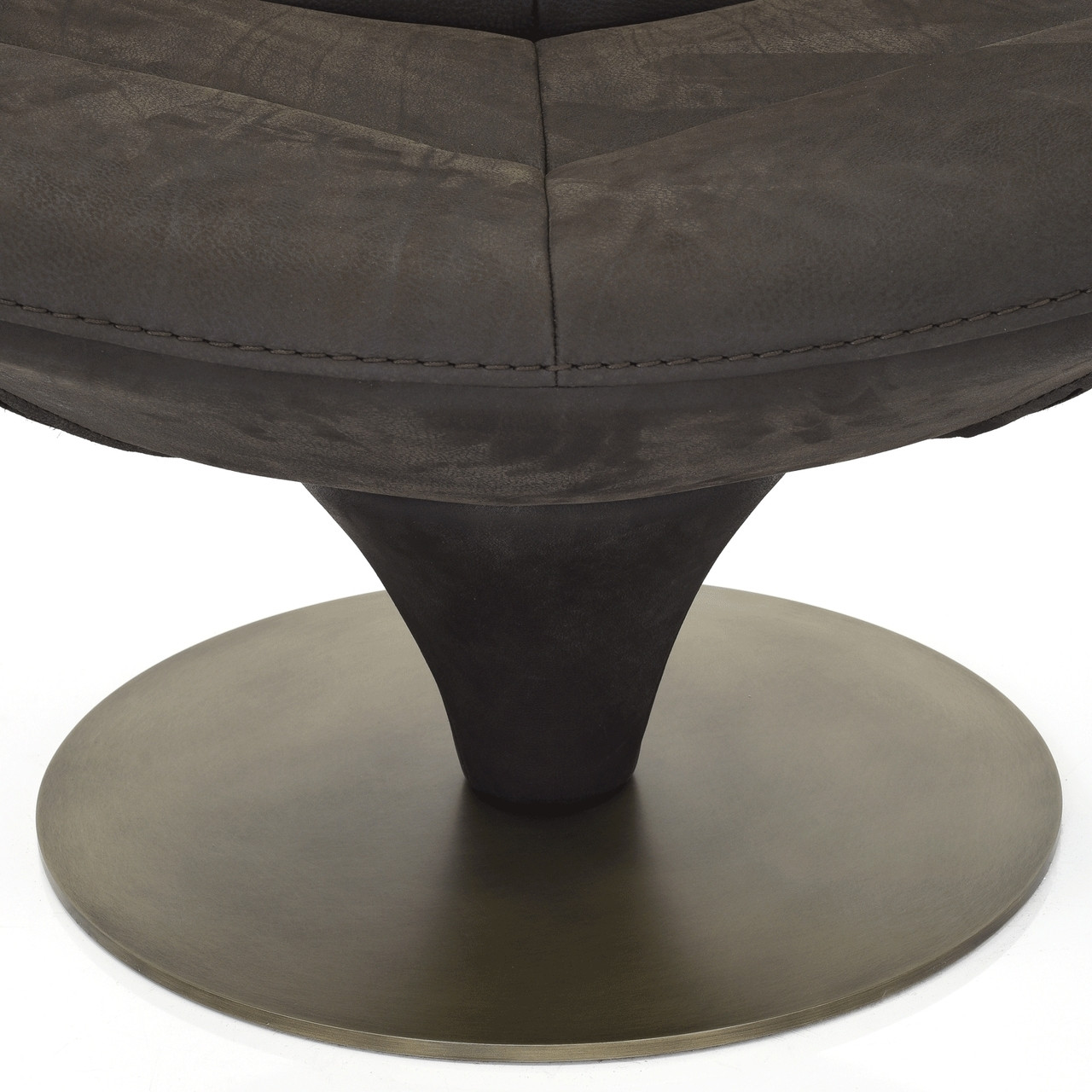 BROWN - Brown leather with Burnished Aluminum Base
