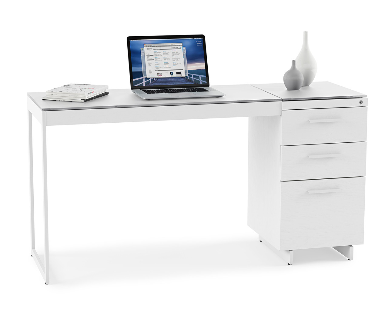 Closeup - Centro File Cabinet Shown Paired with Another Piece from the Collection; Sold Separately