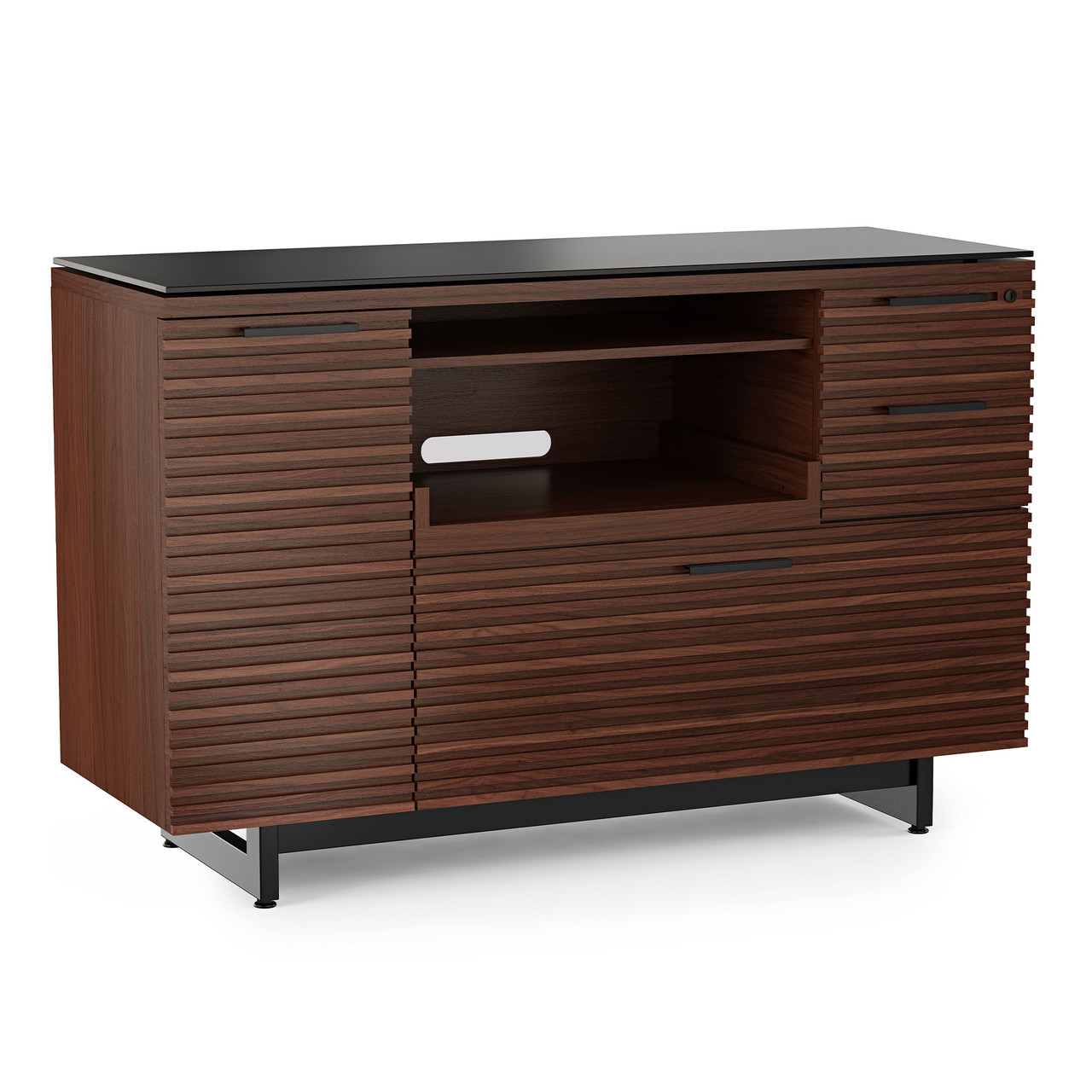 CHOCOLATE WALNUT - Corridor Multifunction Cabinet Front Angled View