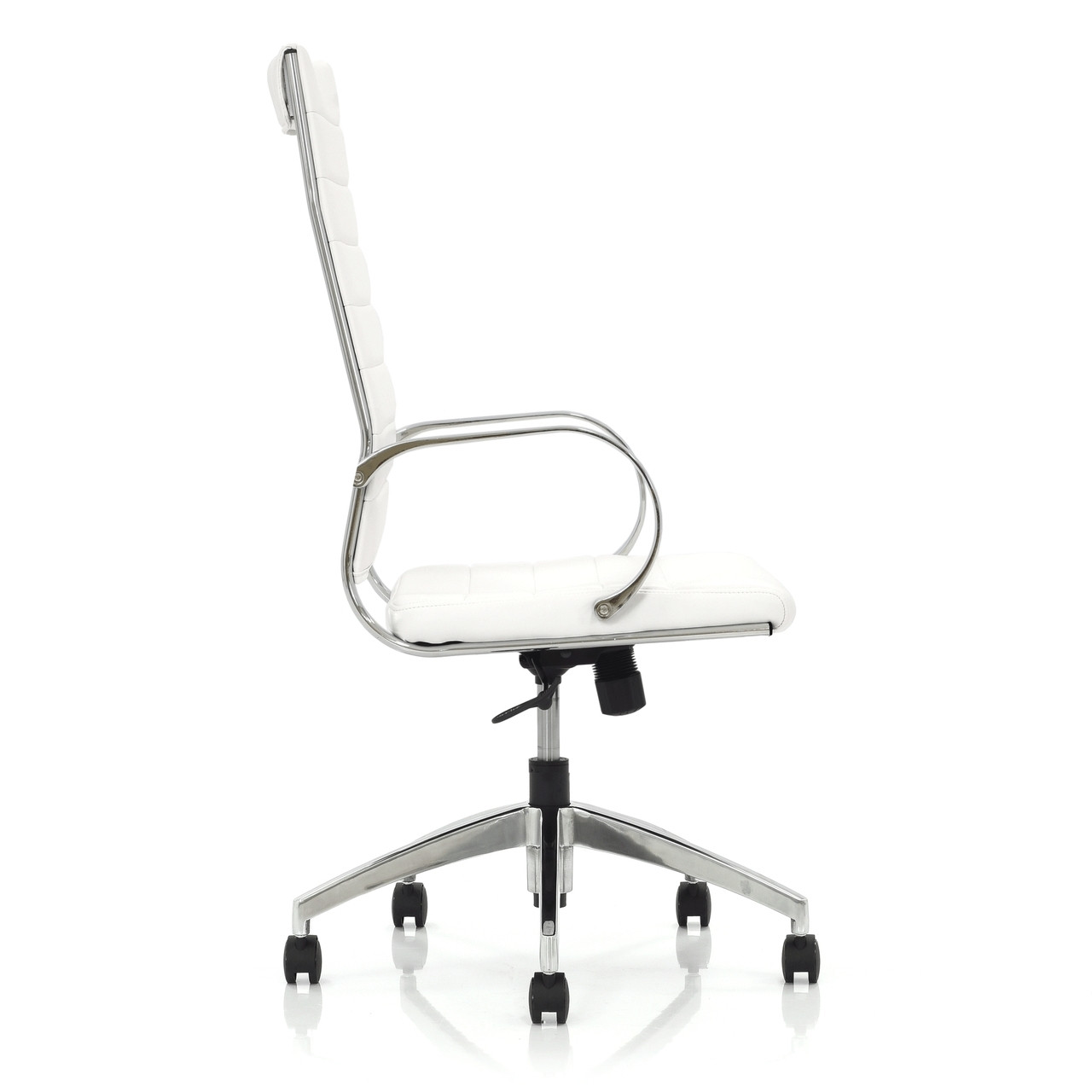 WHITE ECOPELLE - White Orion Executive Chair Side View