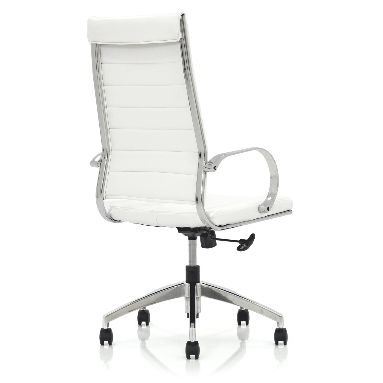WHITE ECOPELLE - White Orion Executive Chair Back Angled View