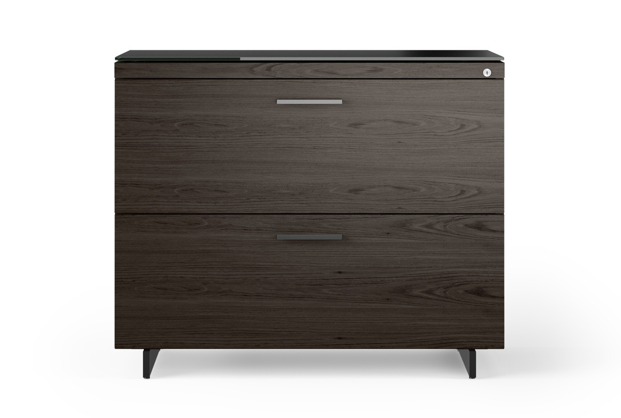 CHARCOAL/BLACK - Sequel Lateral File Cabinet Front View