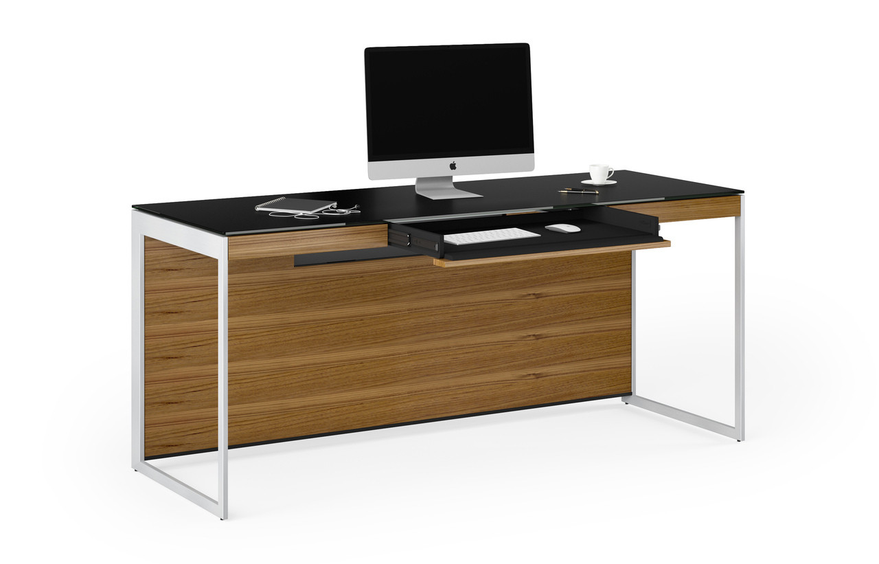WALNUT/SATIN NICKEL - Sequel Desk Shown Staged