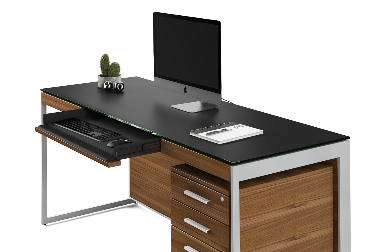 WALNUT/SATIN NICKEL - Sequel Desk Shown Staged