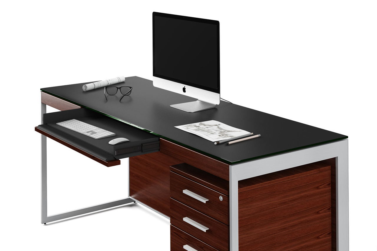 CHOCOLATE/SATIN NICKEL - Sequel Desk Shown Staged