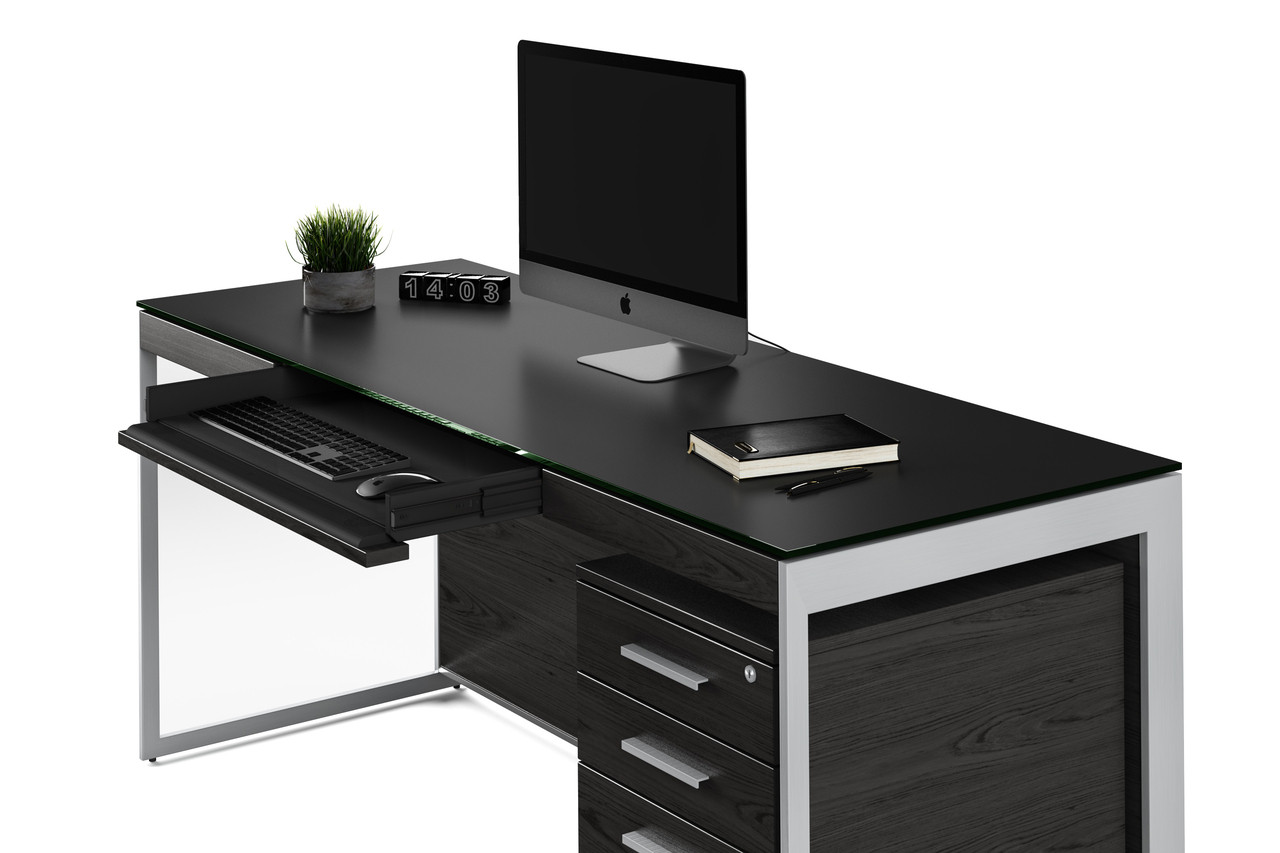 CHARCOAL/SATIN NICKEL - Sequel Desk Shown Staged