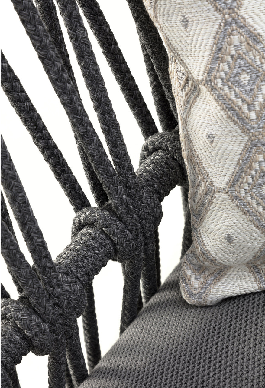 Closeup - Cliff Sectional Dark Grey Rope Detail