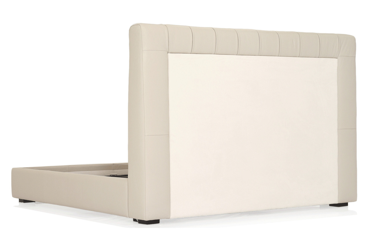 IVORY LEATHER - Marlon Night Bed Back Angled View