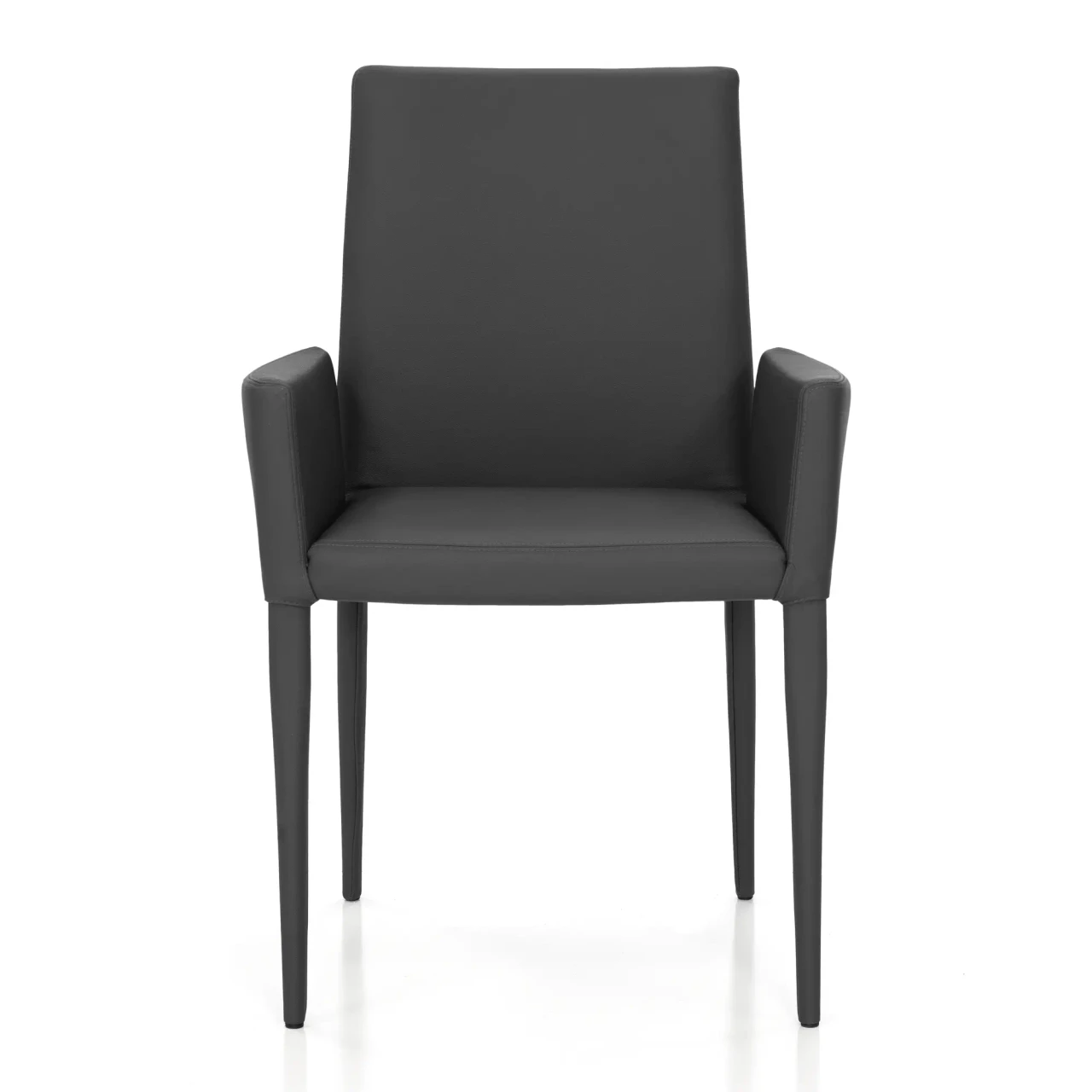 GREY LEATHER - Bella Hp Arm Chair Front View