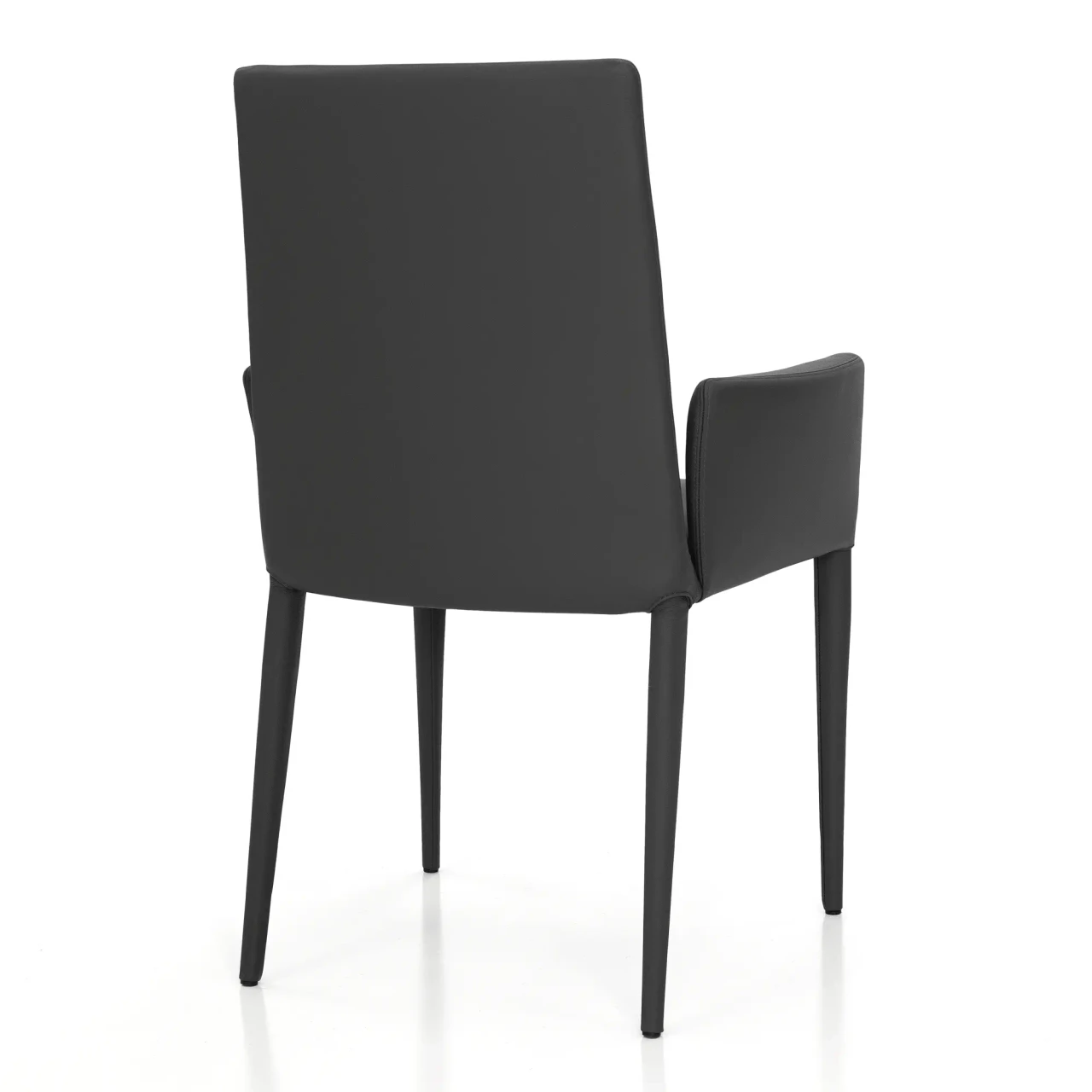 GREY LEATHER - Bella Hp Arm Chair Back Angled View