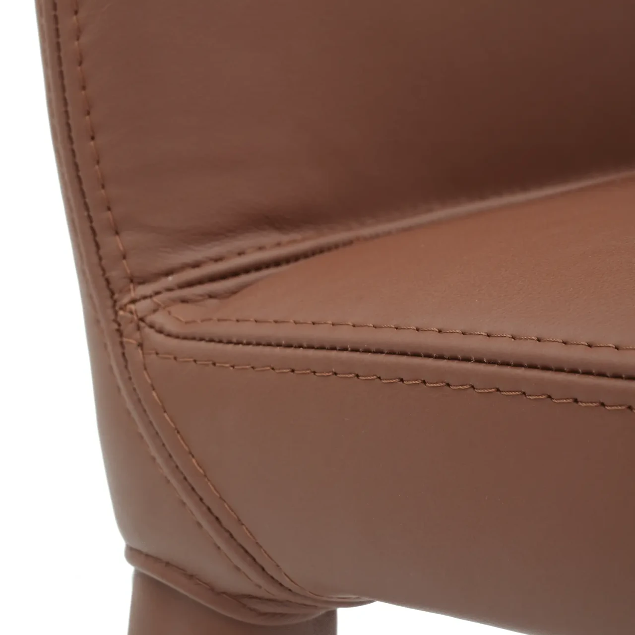COGNAC LEATHER - Bella H Side Chair Leather Detail