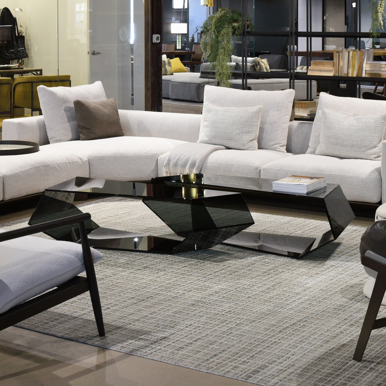SMOKED GLASS - Shown here with two tables in Smoked option. Each sold separately.