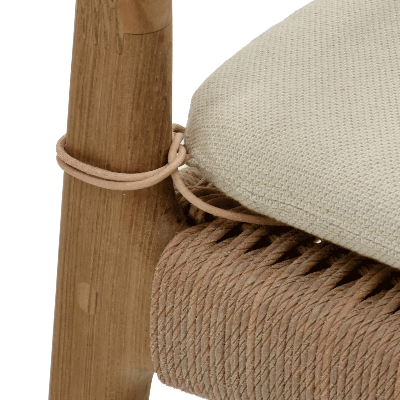 Closeup - Lima Dining Chair Teak Frame and Wicker Seat