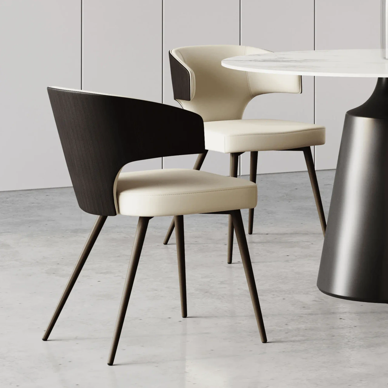 Wing Side Chair - Brown Metal