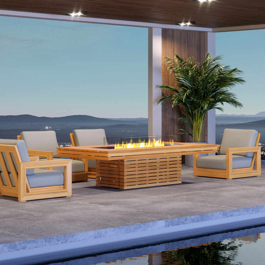 Gin 90 Chat Fire Table - Teak - Cantoni