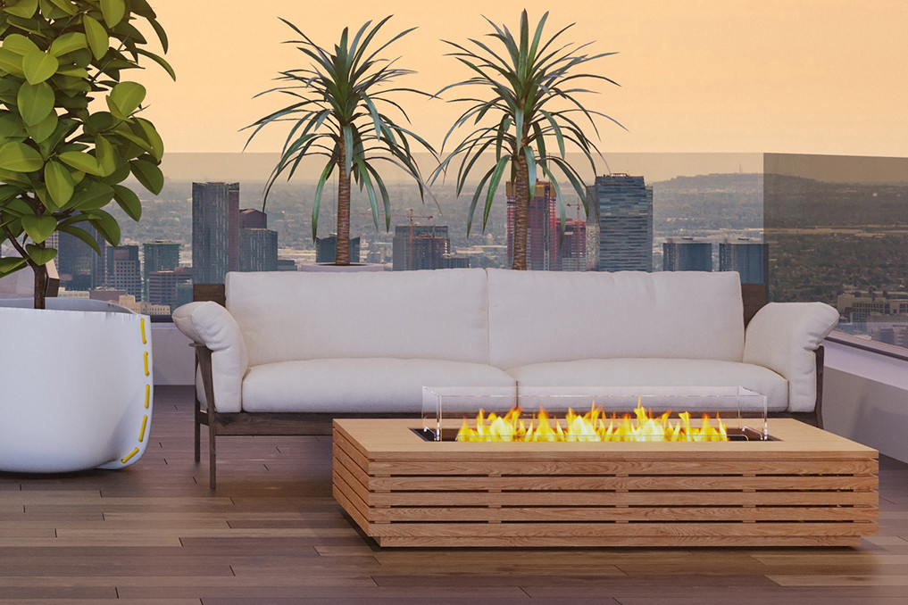 Warf 65 Fire Table - Teak - Cantoni