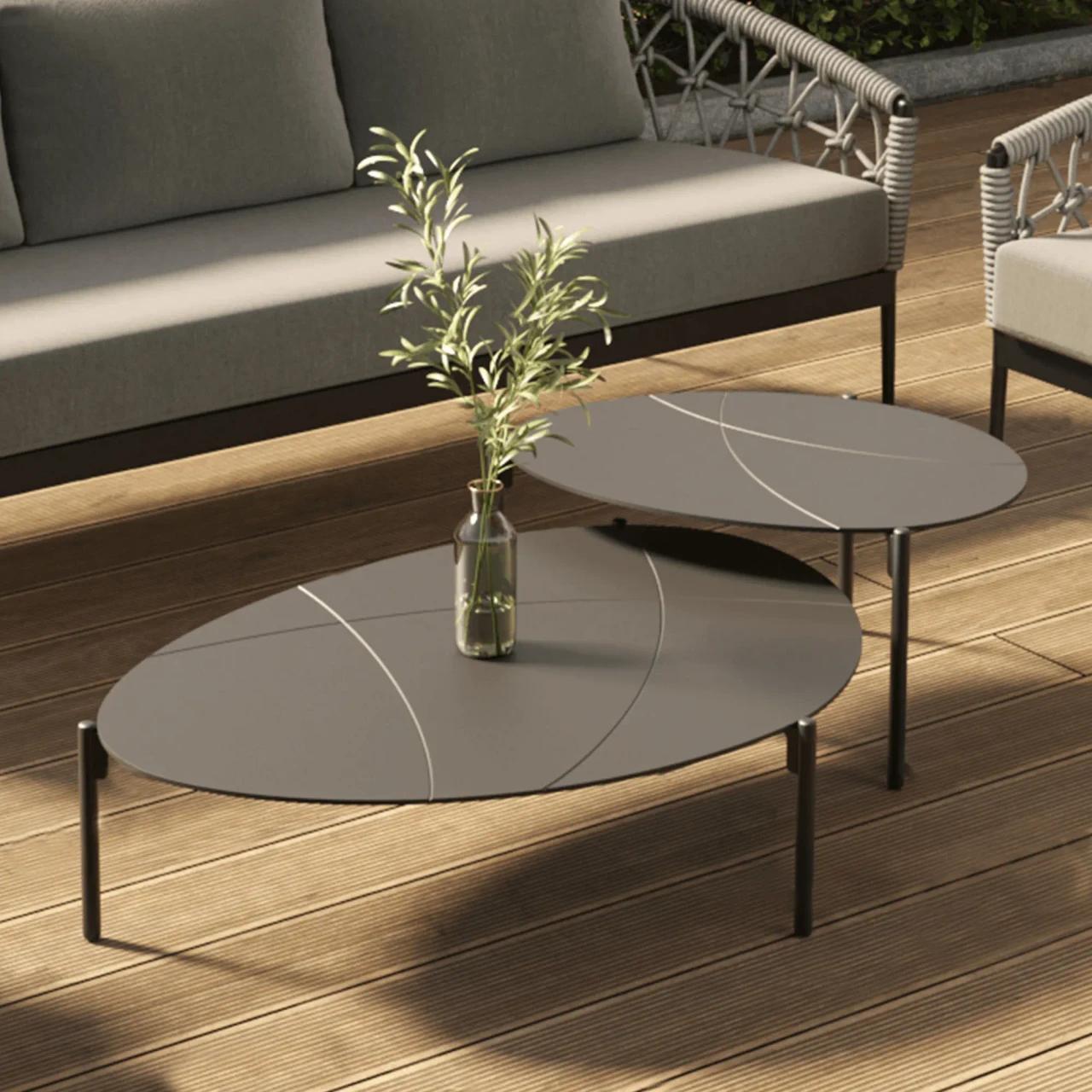 Laguna Cocktail Table Shown in an Outdoor Setting
