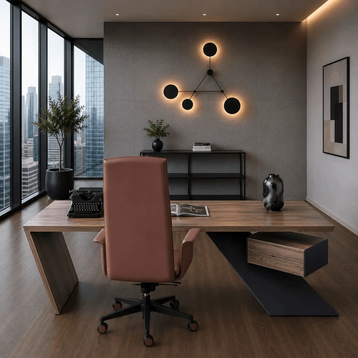 Nasdaq Desk - 85 In - Walnut
