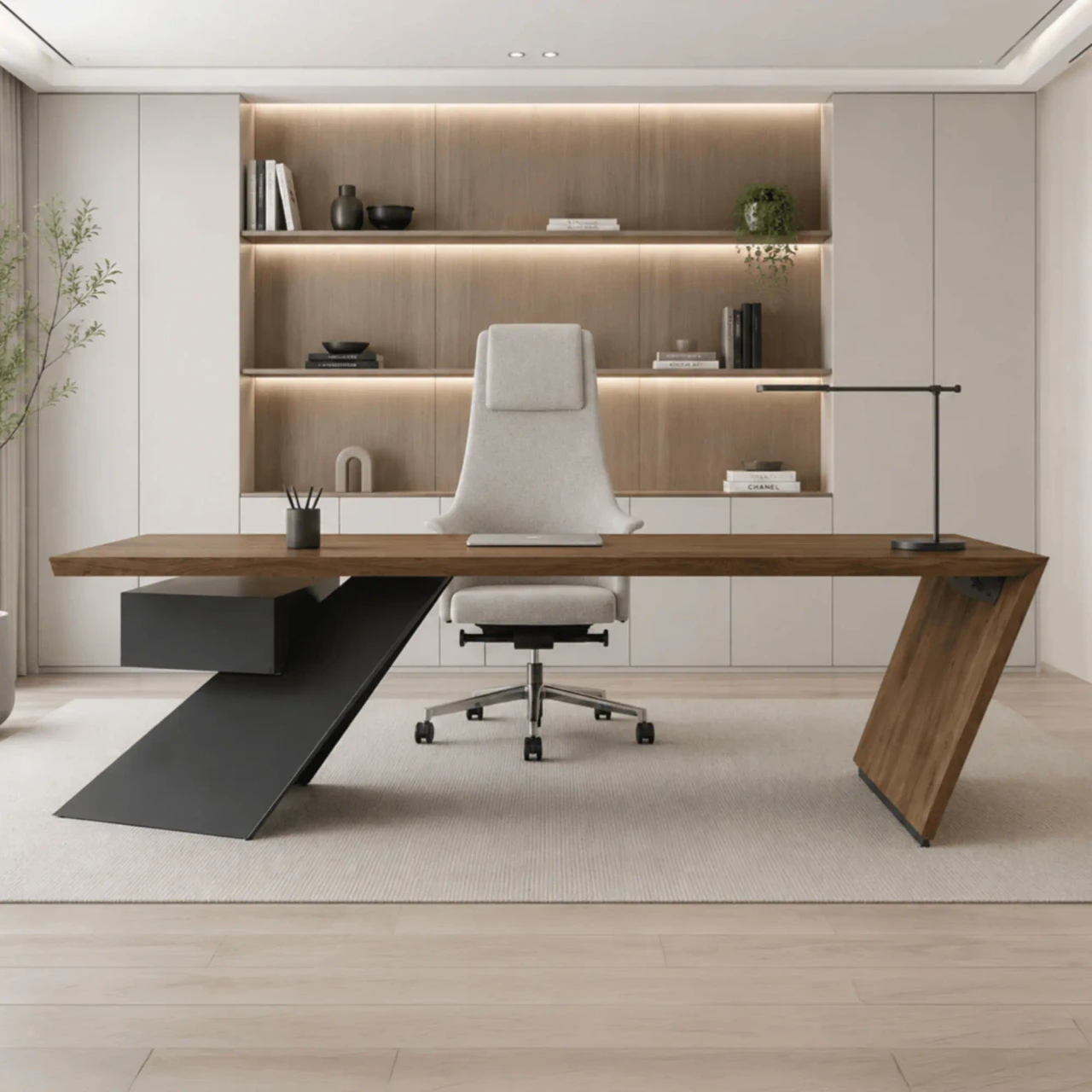 Nasdaq Desk - 85 In - Walnut