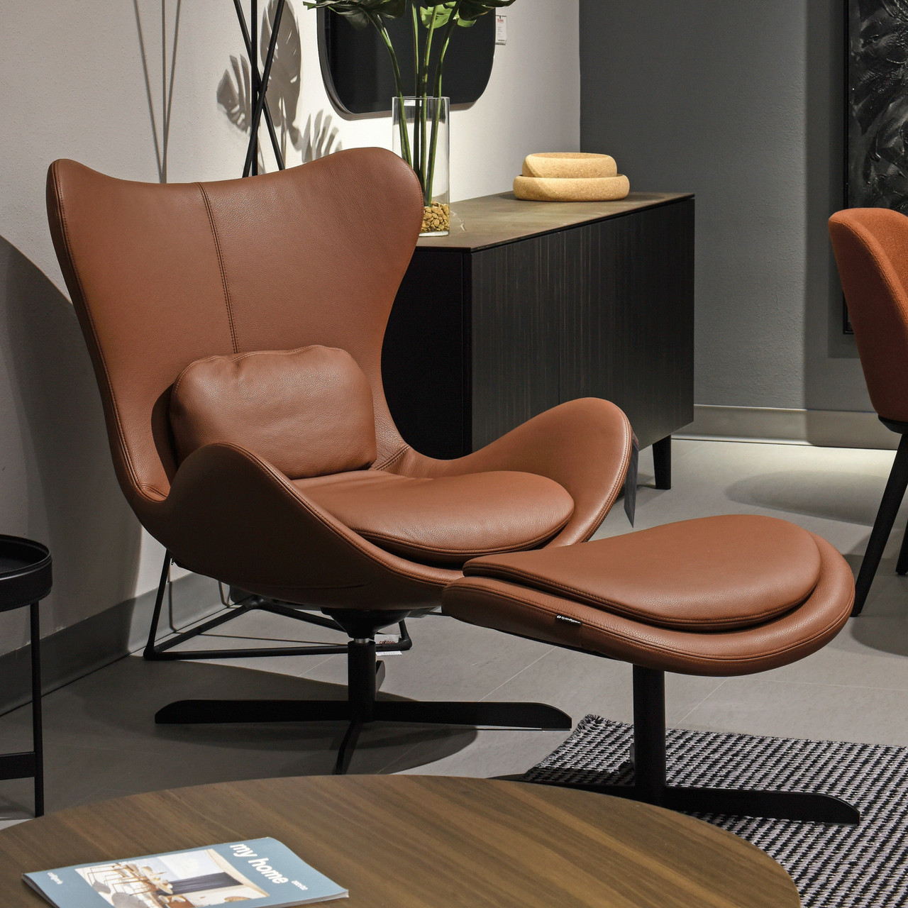 Lazy Ottoman Shown Paired with the Chair Sold Separately