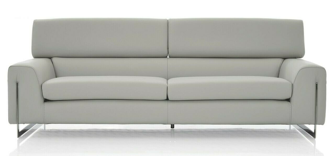 Biella Sofa Front View Shown with Adjustable Headrests