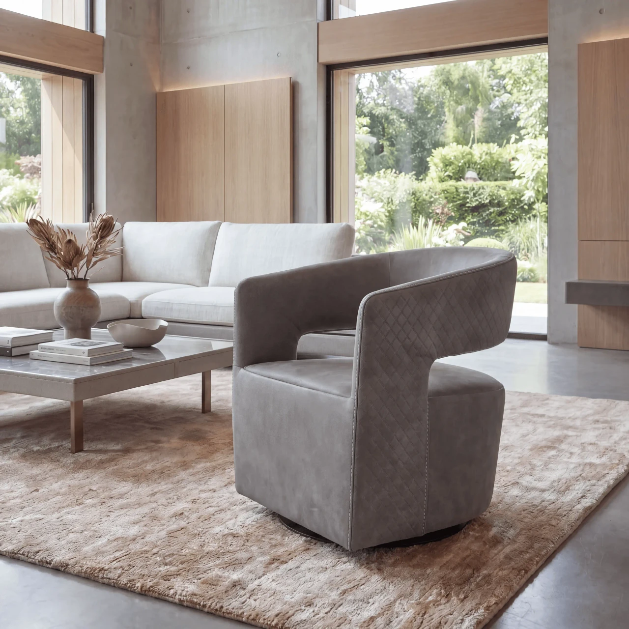 Gem Swivel Chair - Taupe