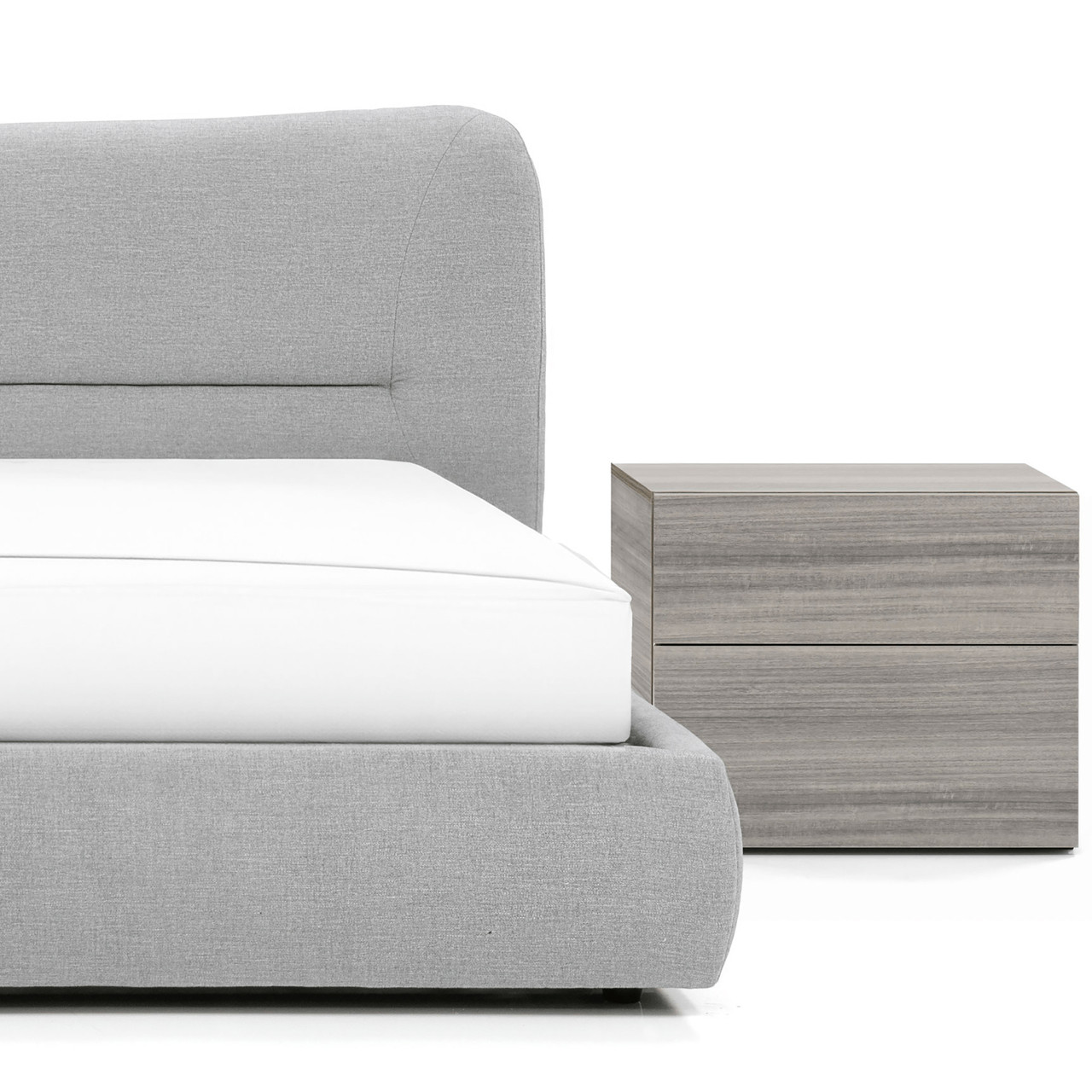 Mia Nightstand Shown Paired with the Nuvola Bed