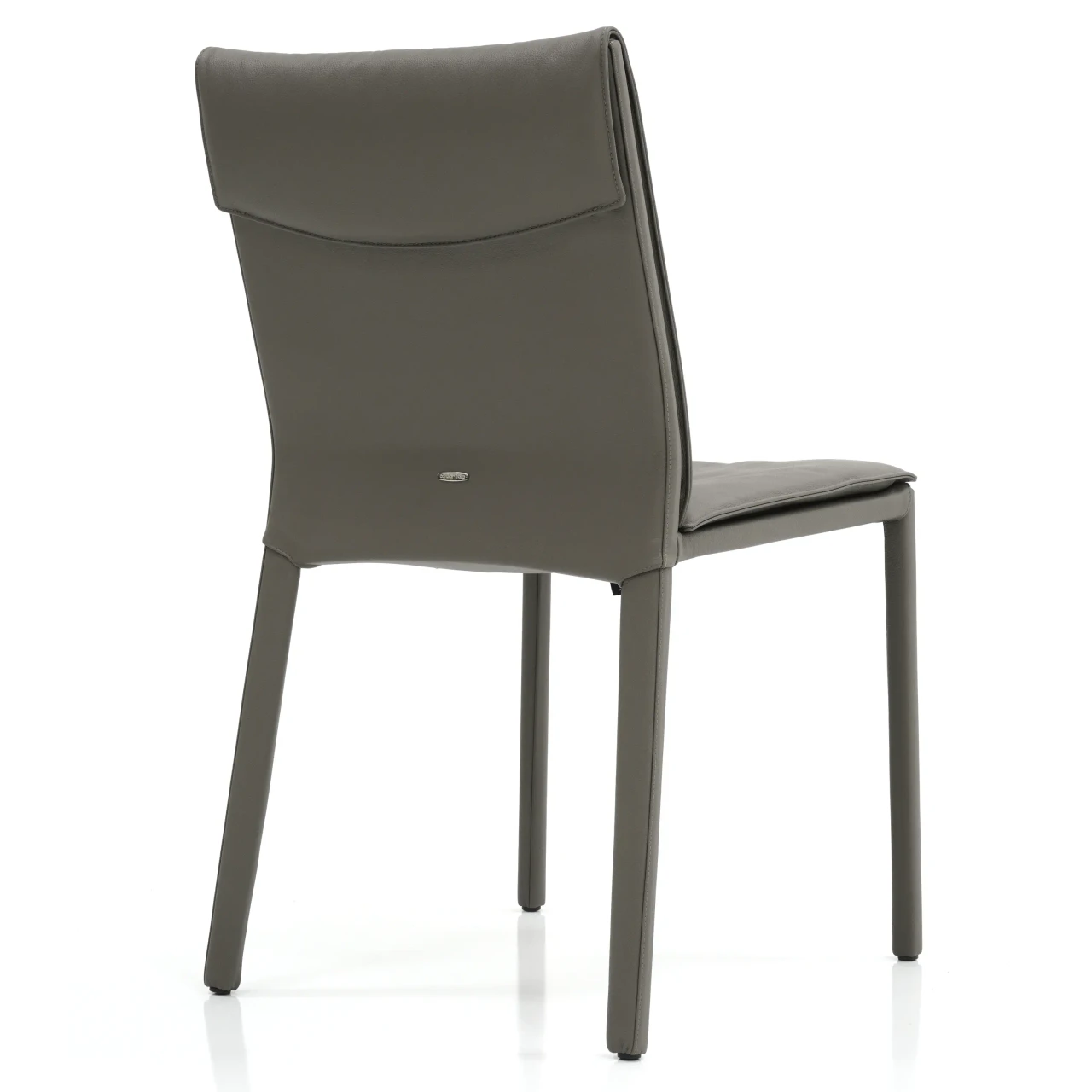 ARGILLA - Cattelan Isabel Side Chair in Argilla Soft Leather, modern style, rear view showing sleek legs and curved backrest.