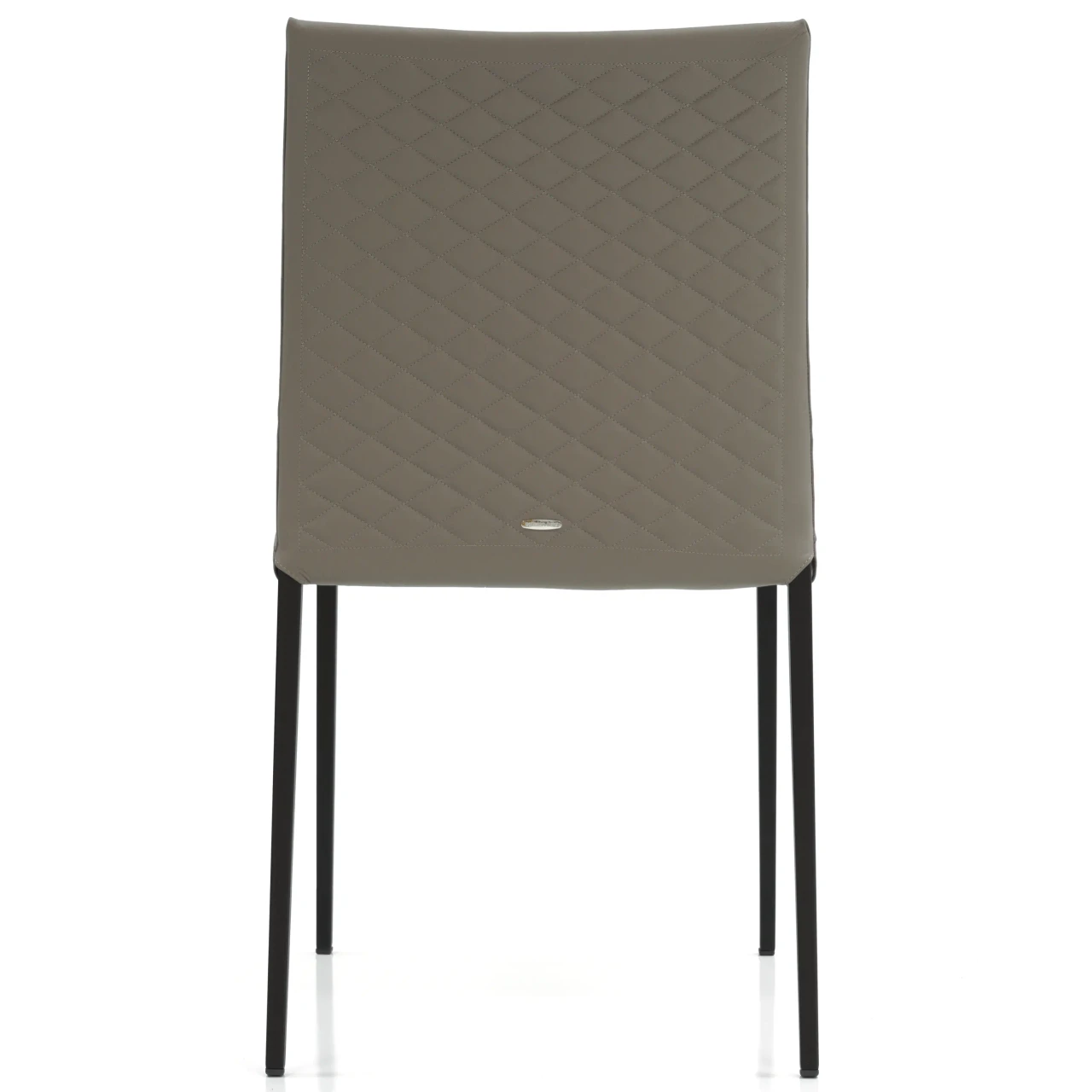 CASTORO - Cattelan Norma Ml Couture side chair, Castoro soft leather, diamond tufted outside back, bronze steel frame, rear view