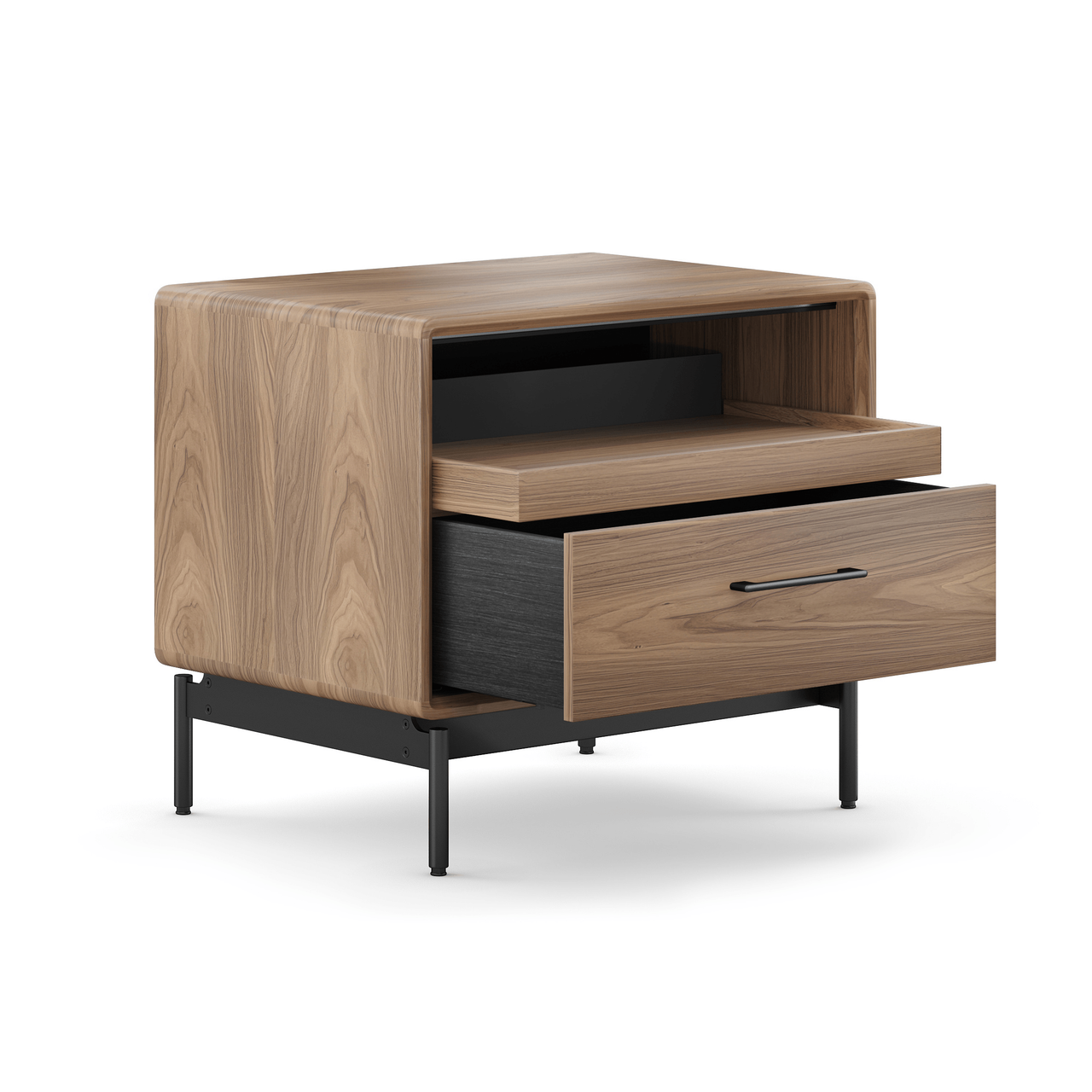 NATURAL WALNUT - Linq Wide Nightstand Drawer Detail