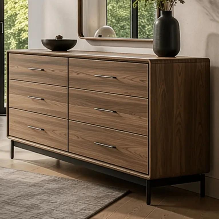 Linq Dresser Shown CLoseup in a Bedroom Setting
