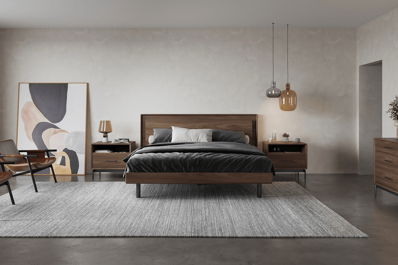 NATURAL WALNUT - Up Linq Bed Shown in a Bedroom Setting