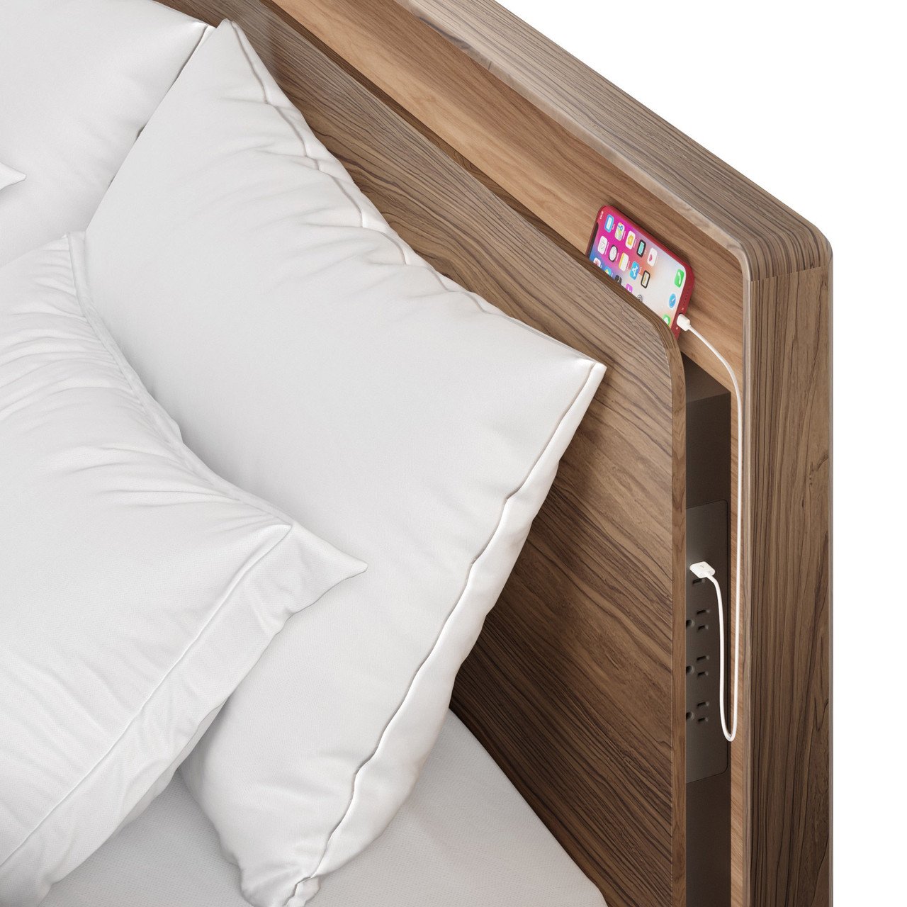 NATURAL WALNUT - Up Linq Bed Power Center Detail