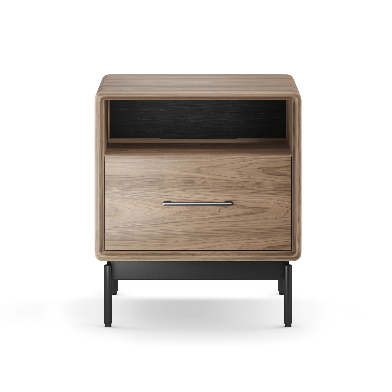 NATURAL WALNUT - Linq Narrow Nightstand Front View