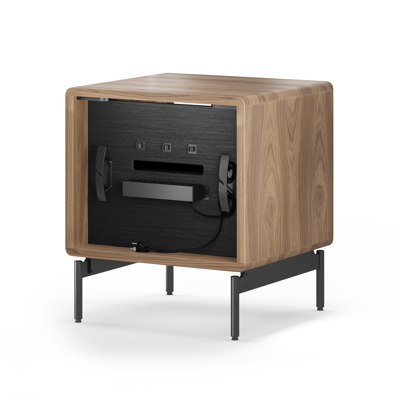 NATURAL WALNUT - Linq Narrow Nightstand Back View