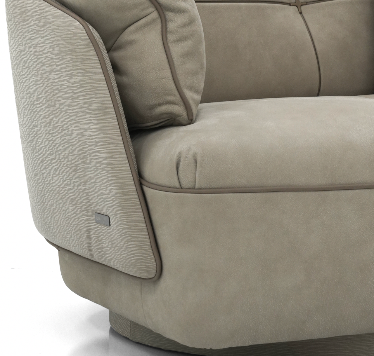 Closeup - Space Swivel Chair Burt Leather Detail