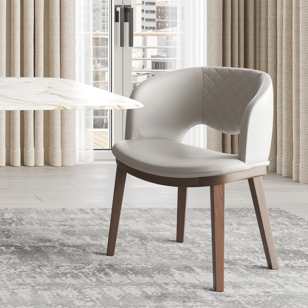 Closeup - Fashion Q Side Chair Shown in a Dining Room Setting
