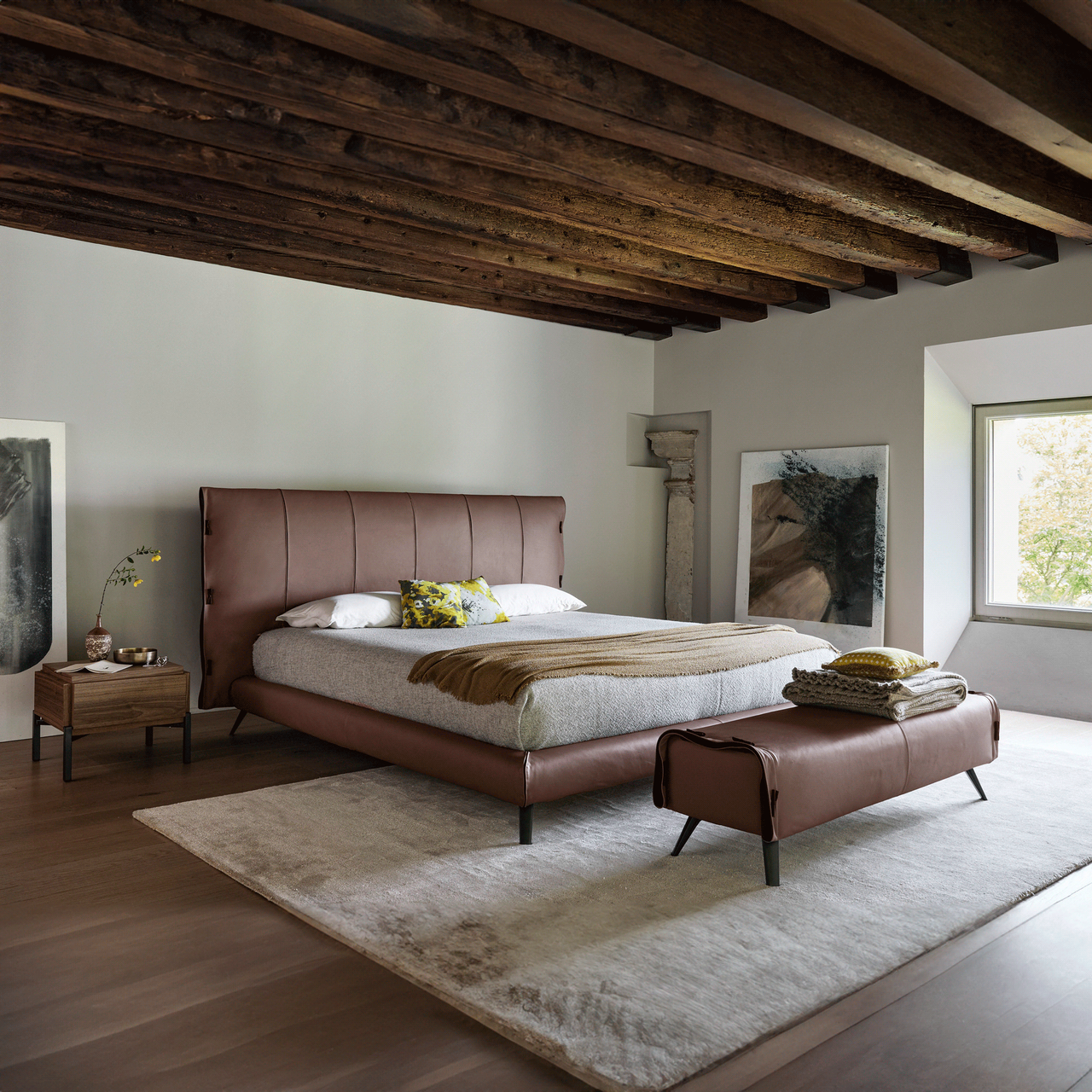 Cuff "HI" King Bed Shown in a Bedroom Setting
