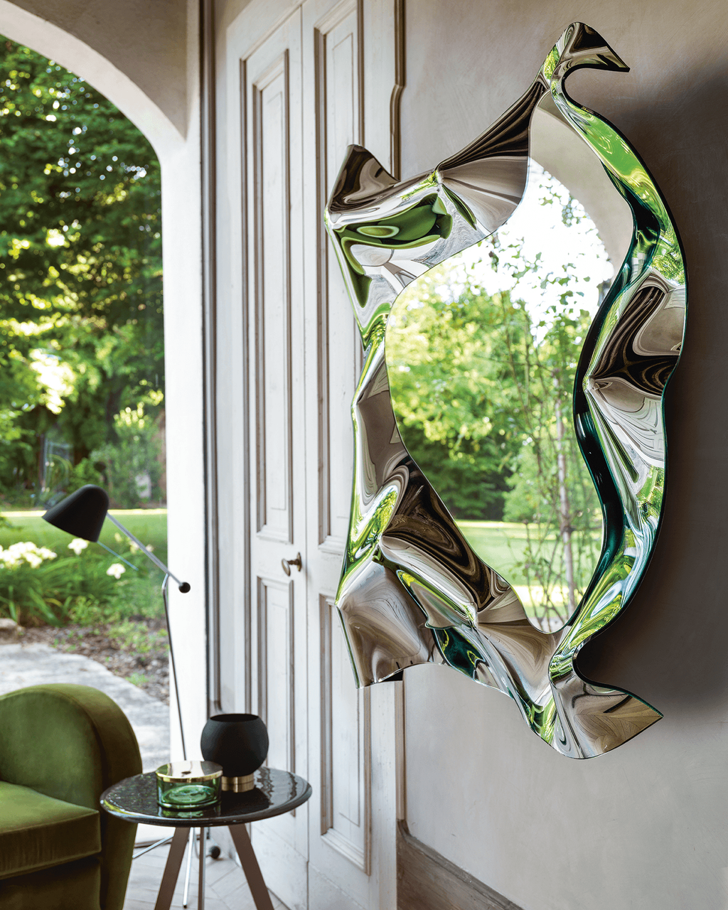 Christine Square Mirror Side Angled View