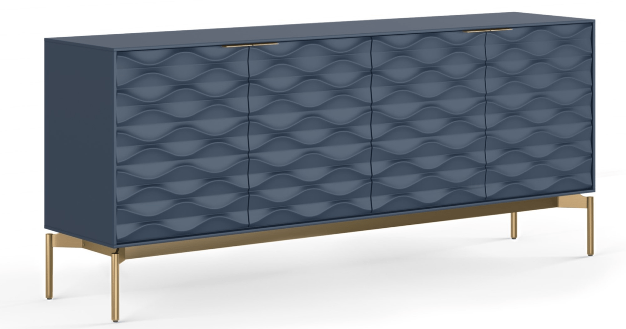 OCEAN/BRASS - Ripple Sideboard Front Angled View