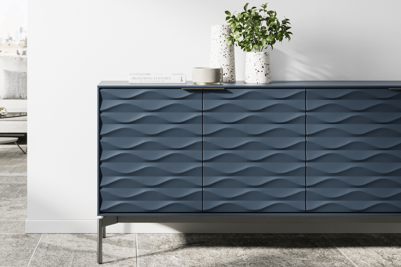 OCEAN/CARBON - Ripple Sideboard Shown in a Living Room Setting