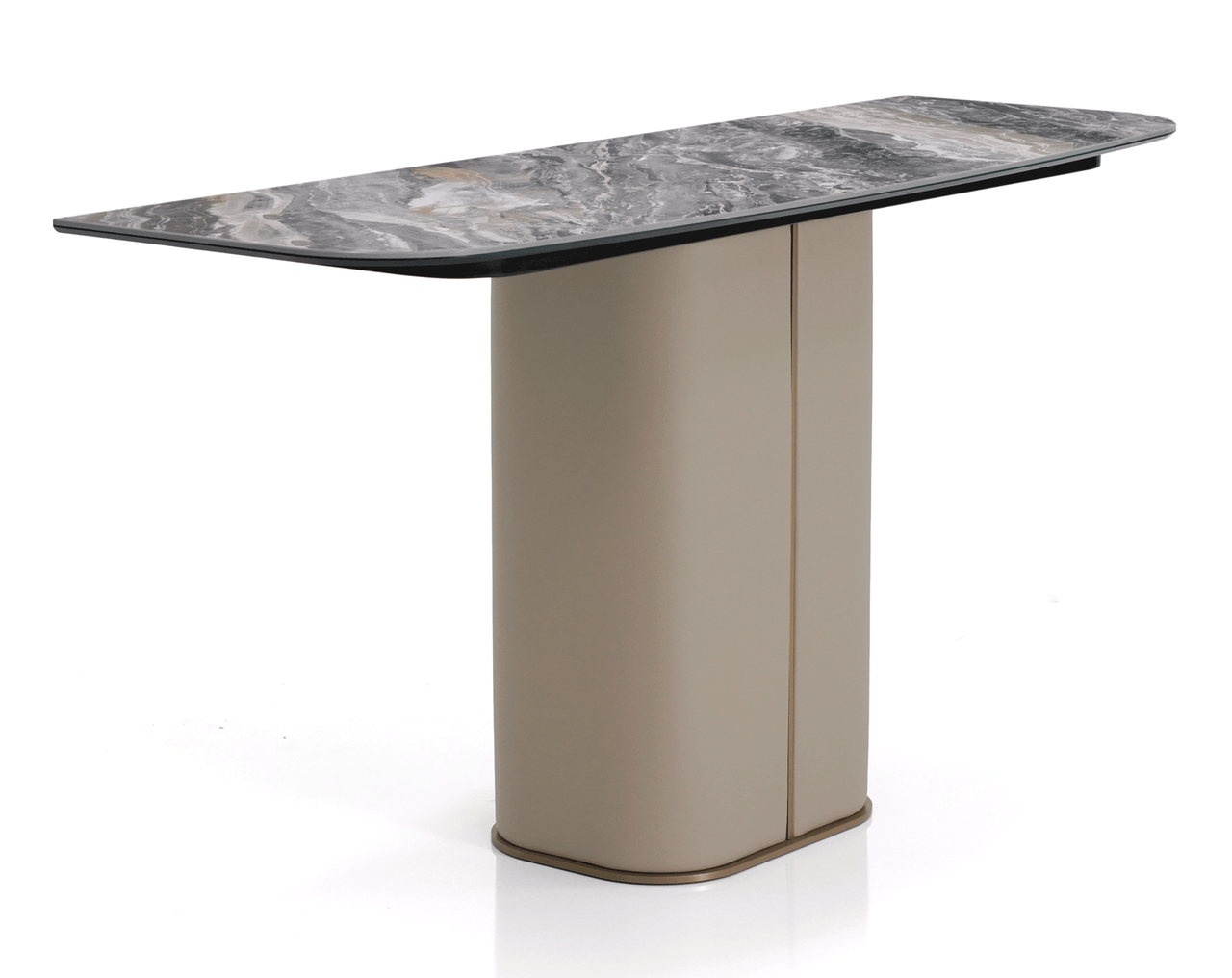 Milos Ceramic Console Table Front Angled View