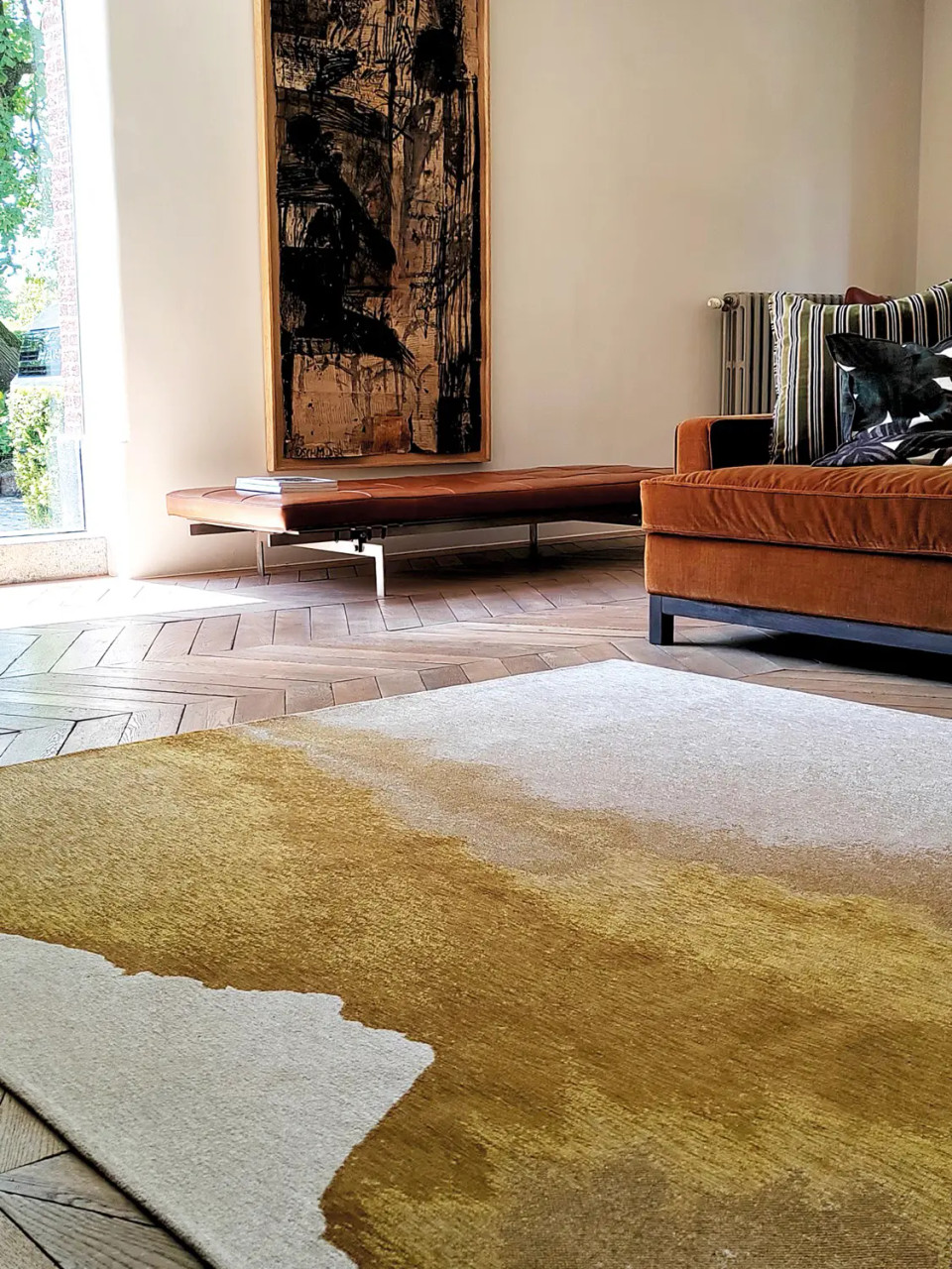 Meditation Lagoon Area Rug Shown in a Living Room Setting