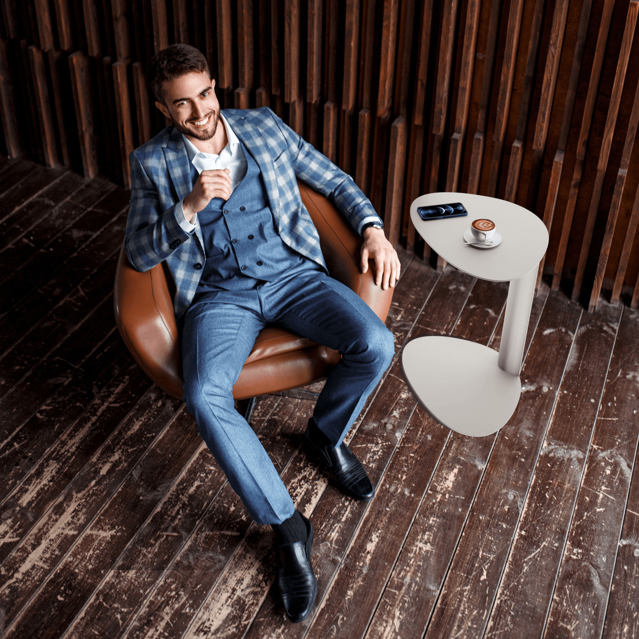 STONE - Bink Laptop Accent Table Shown Staged