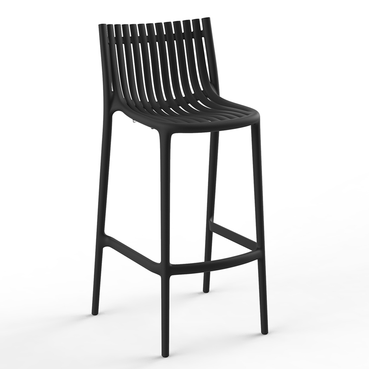 BLACK - Ibiza Bar Stool Front Angled View