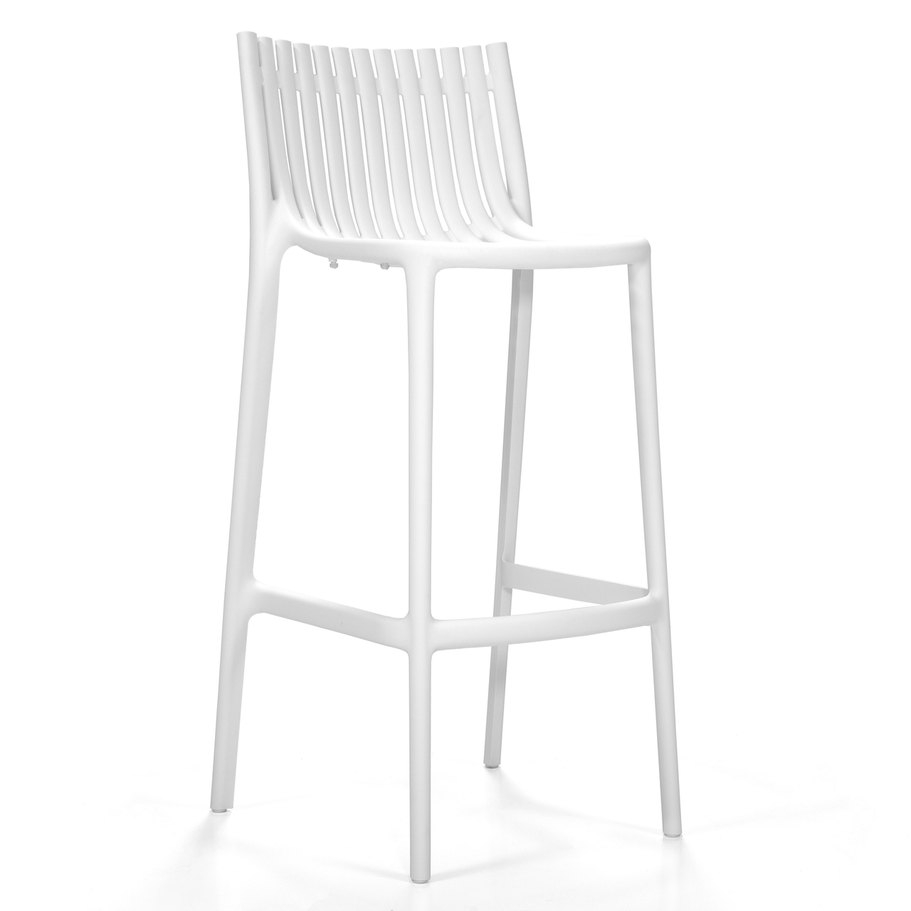 WHITE - Ibiza Bar Stool Front Angled View
