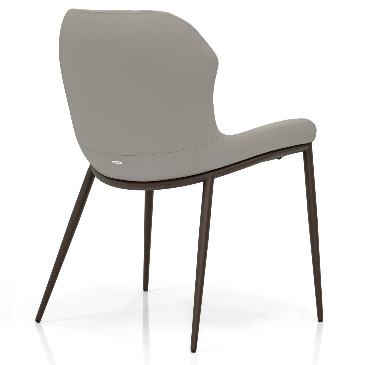 DAKOTA - Cattelan Rachel Ml Side Chair in Dakota Soft Leather with Bronze Embossed Steel Legs, rear three-quarter view