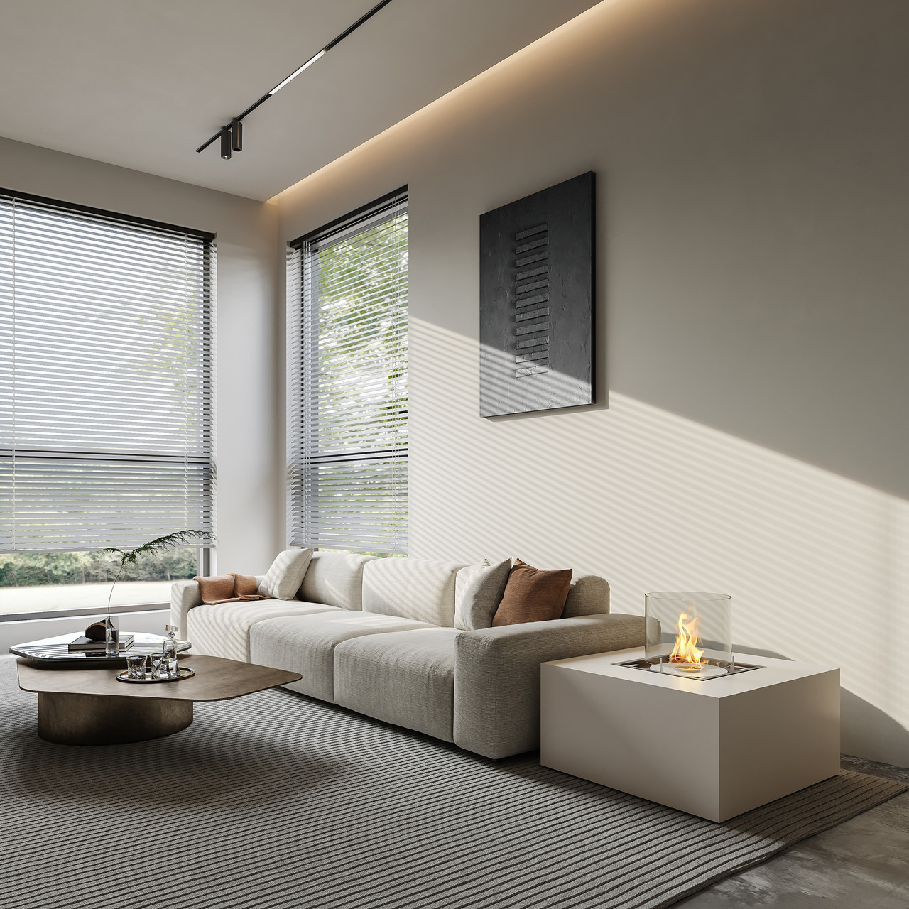 Square Glass Fire Screen - Small